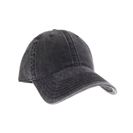 Acid Wash Ball Cap in Black