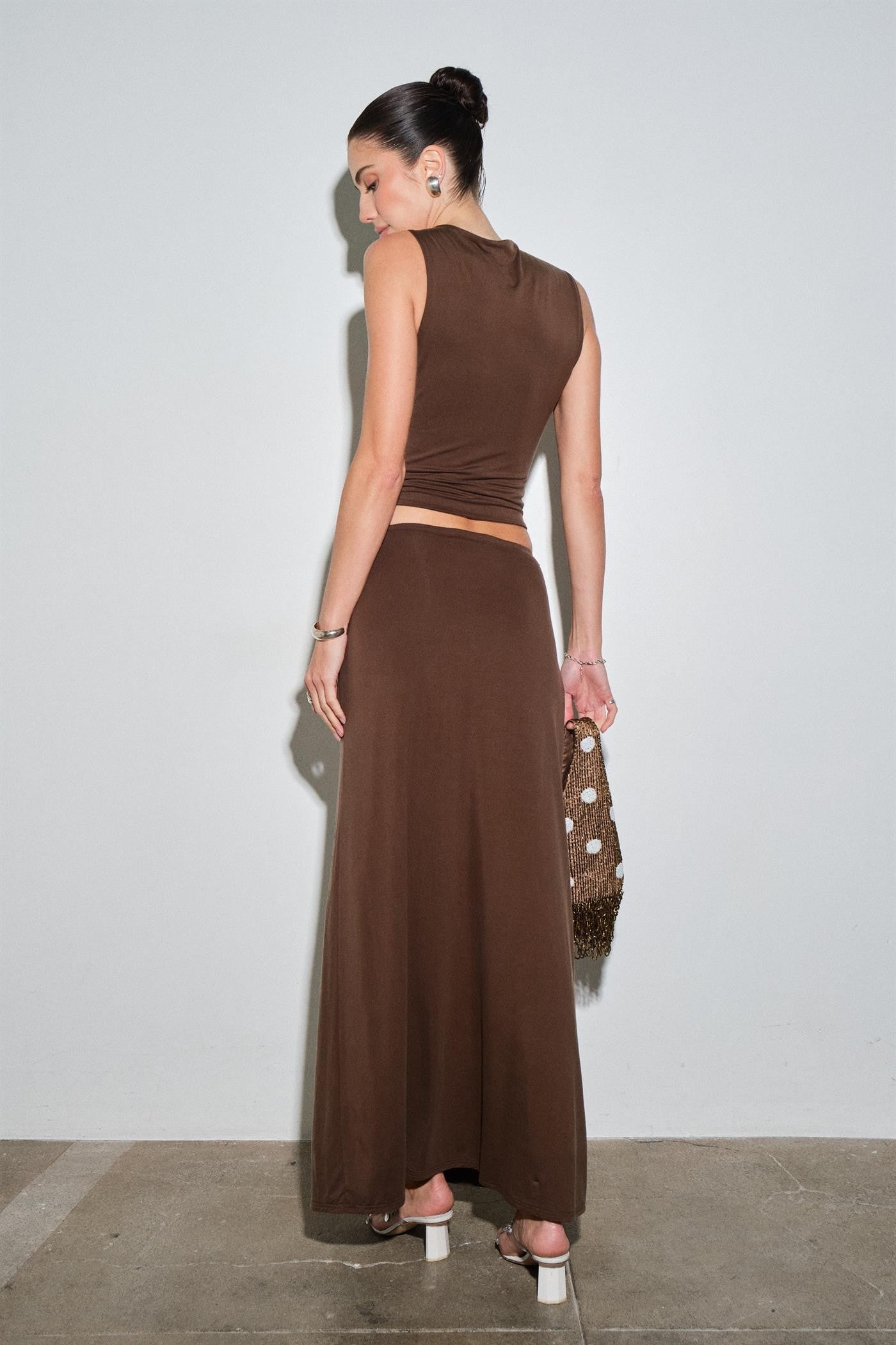 Margot Brown Bead Skirt