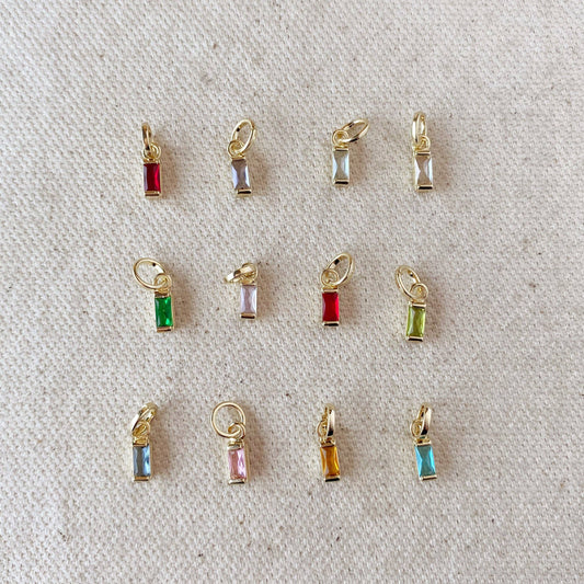 Baguette Birthstone Charm