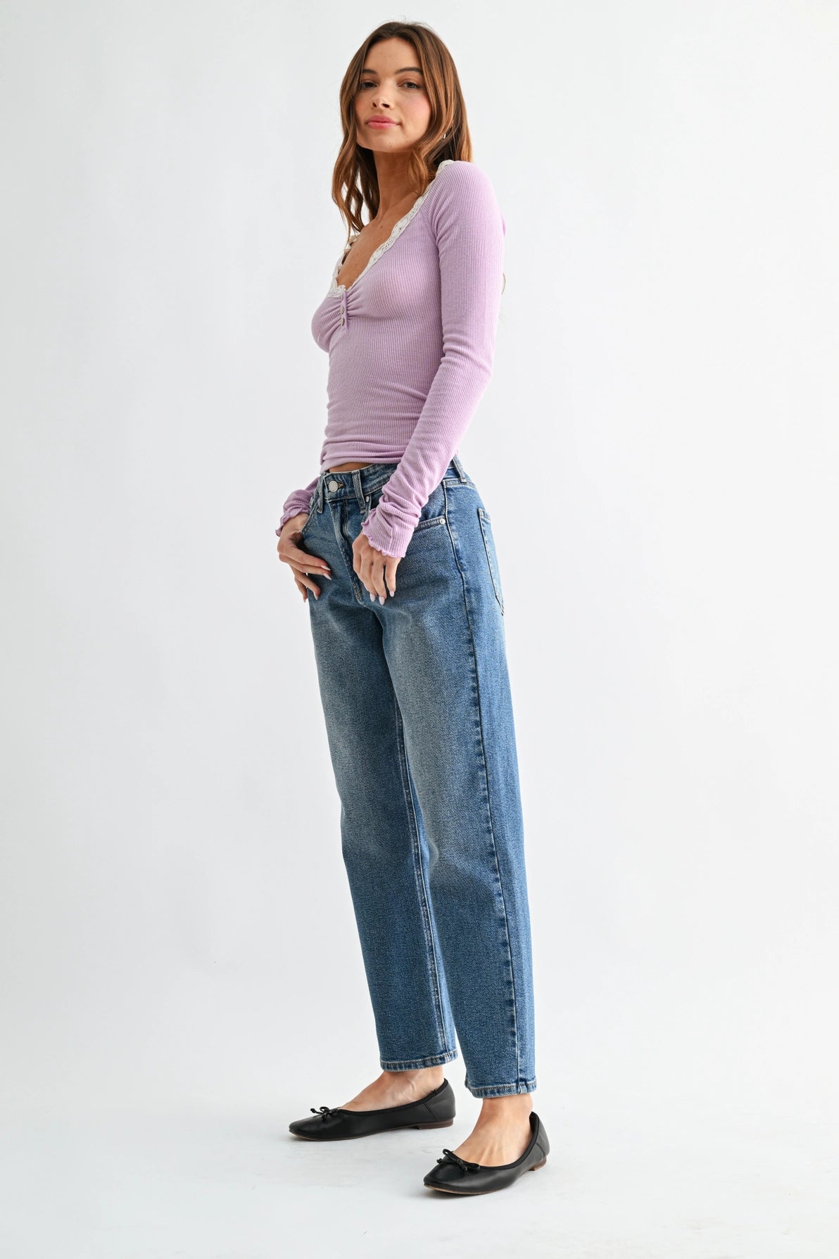 Slim Boyfriend Jean in Medium Denim