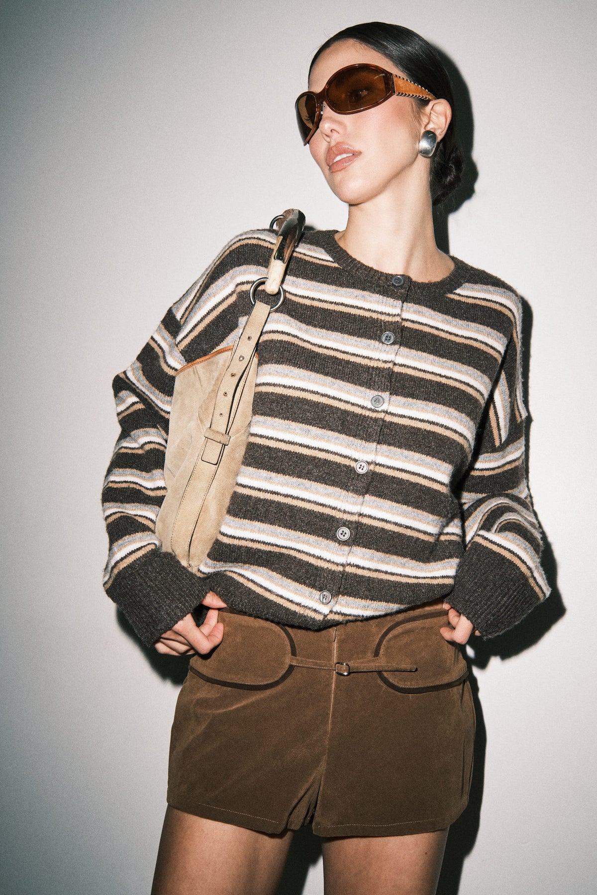 Sienna Brown Stripe Cardigan