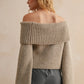 Tessa Off Shoulder Sweater in Oatmeal
