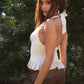 Alana Chiffon Halter Top in Champagne