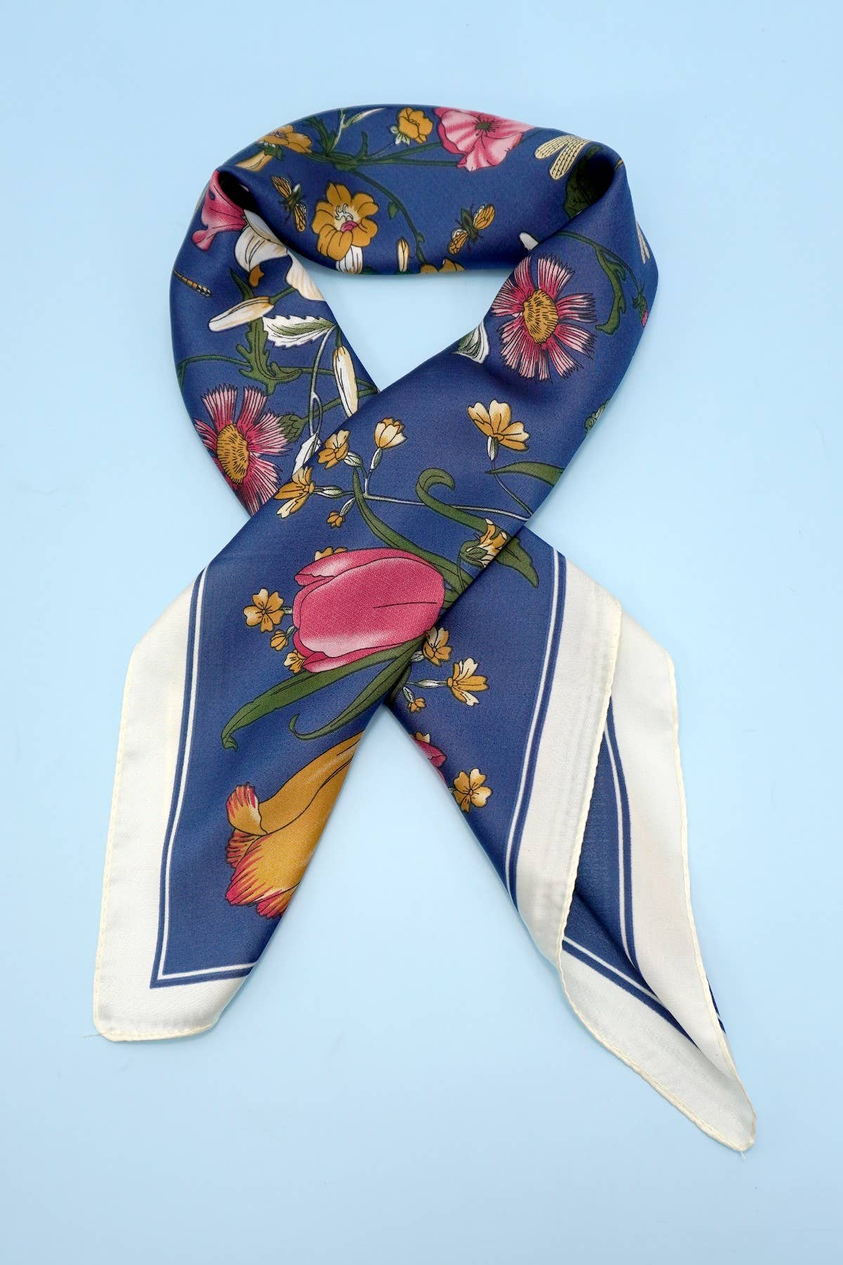 Floral Scarf in Navy