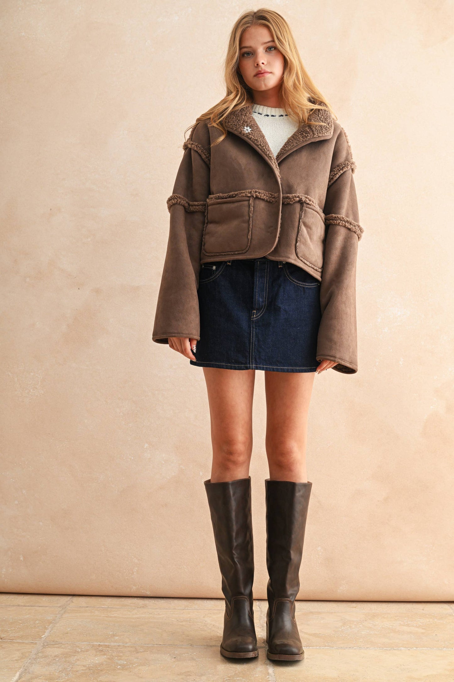 Reversible Suede/Sherpa Jacket
