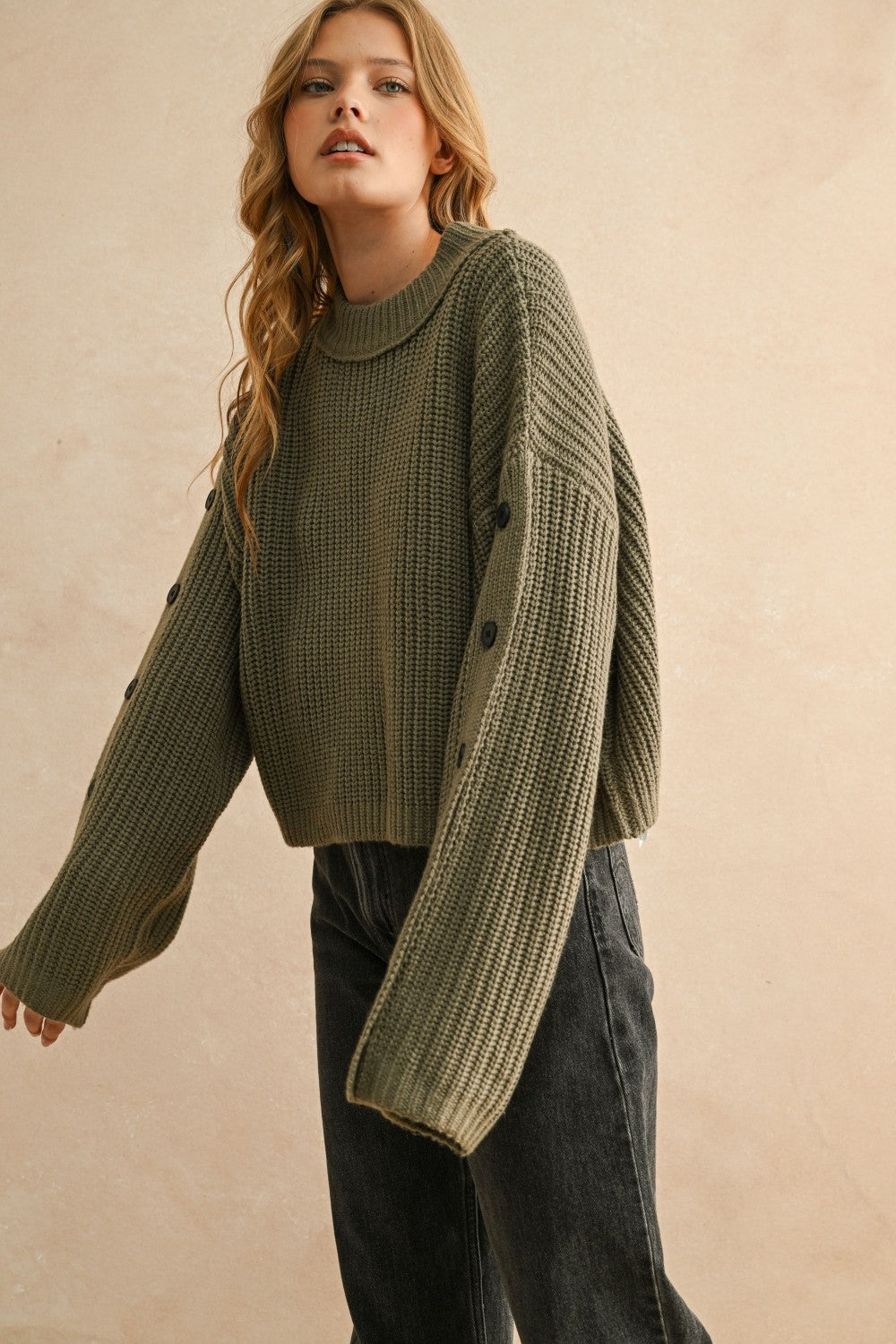 Caroline Button Sweater