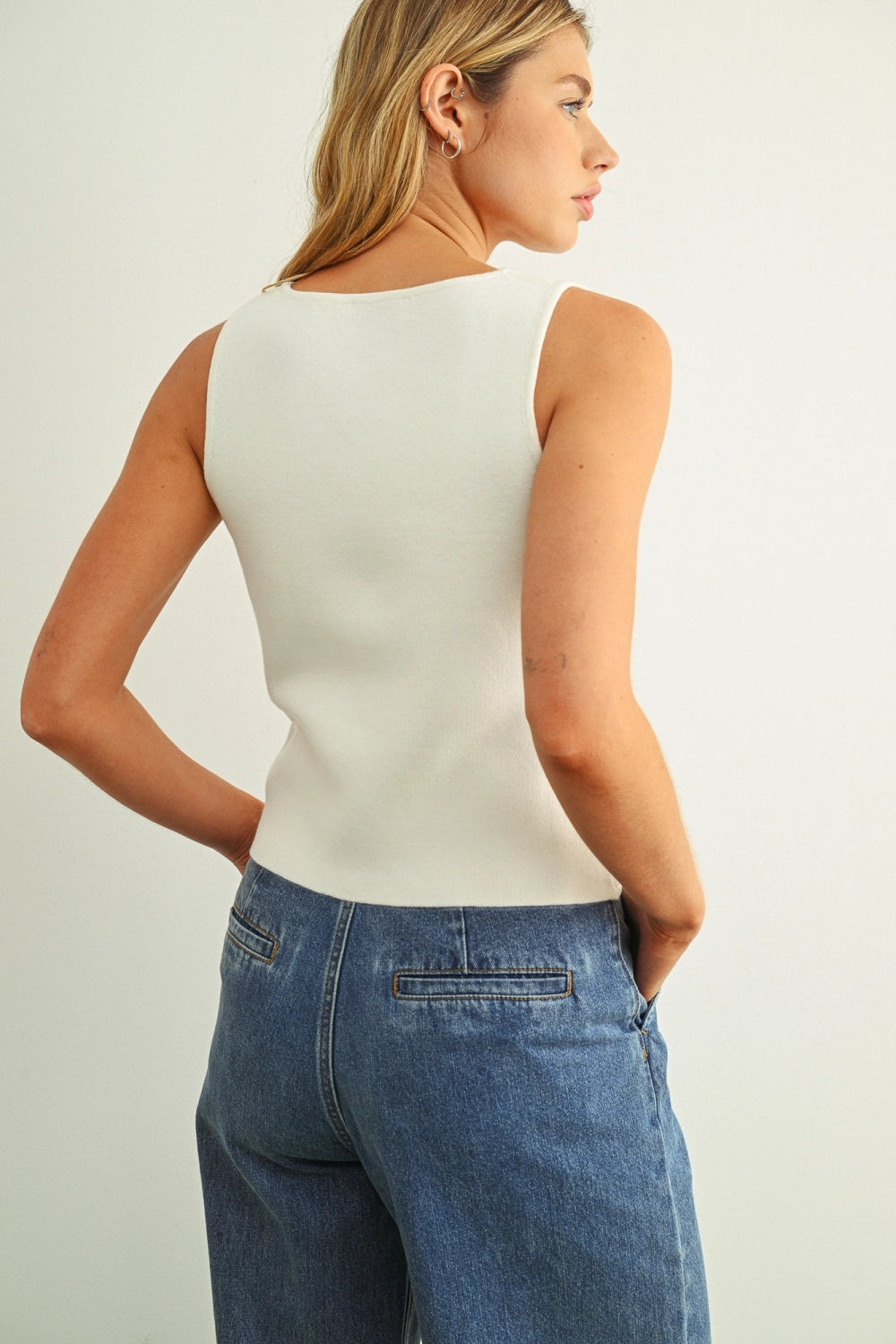 Macy Knitted Button Top