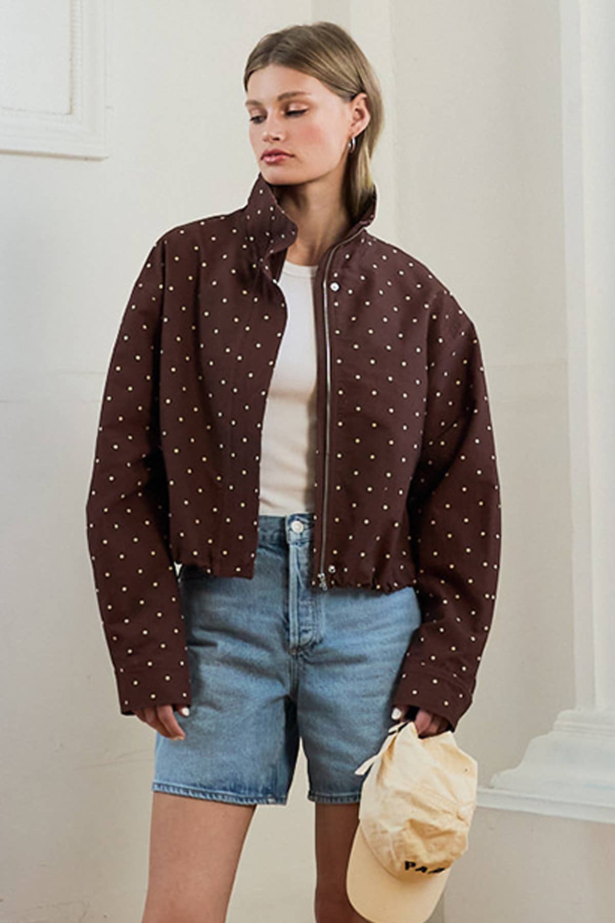 Polka Dot Jacket in Brown