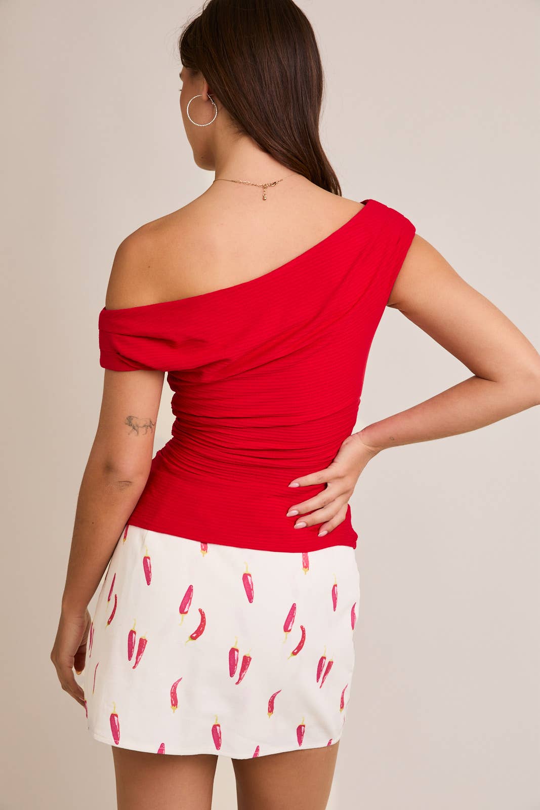 Off Shoulder Rib Top