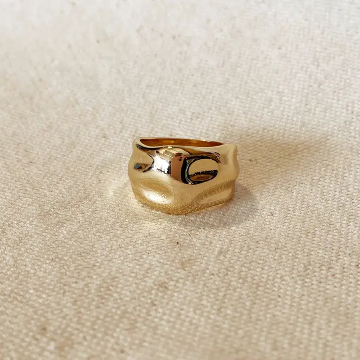 Wavy Gold Chunky Ring