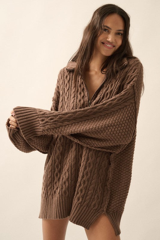 Reagan Sweater Dress in Espresso