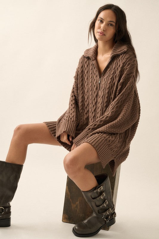 Reagan Sweater Dress in Espresso