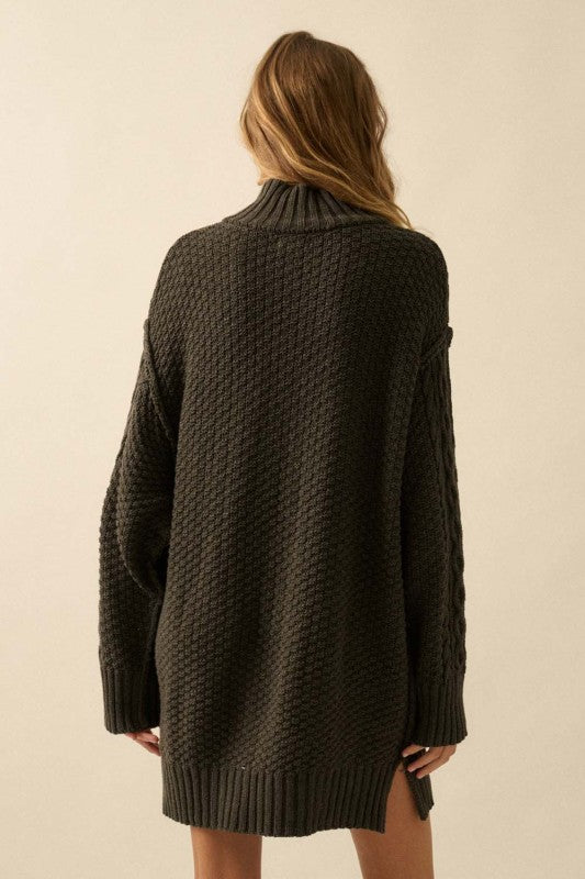 Reagan Sweater Dress in Charcoal