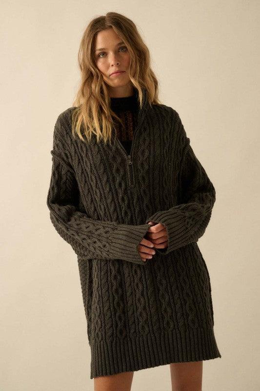 Reagan Sweater Dress in Charcoal
