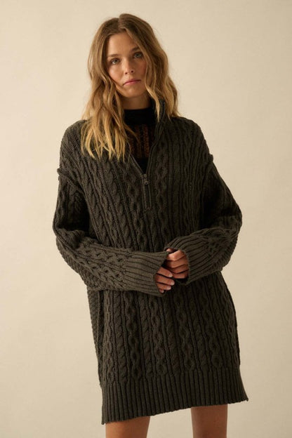 Reagan Sweater Dress in Charcoal