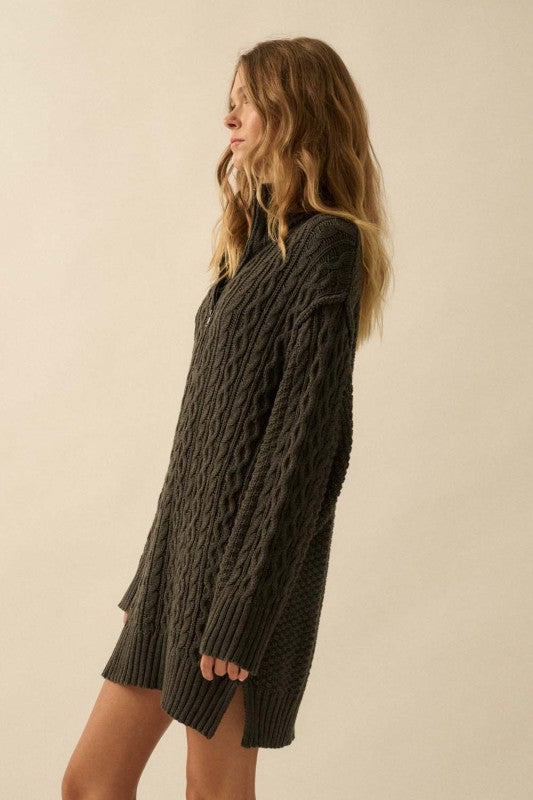 Reagan Sweater Dress in Charcoal