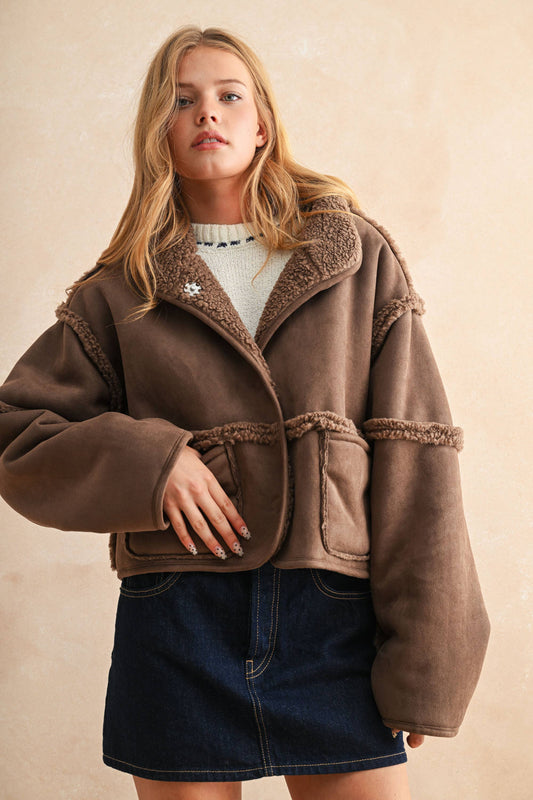 Reversible Suede/Sherpa Jacket