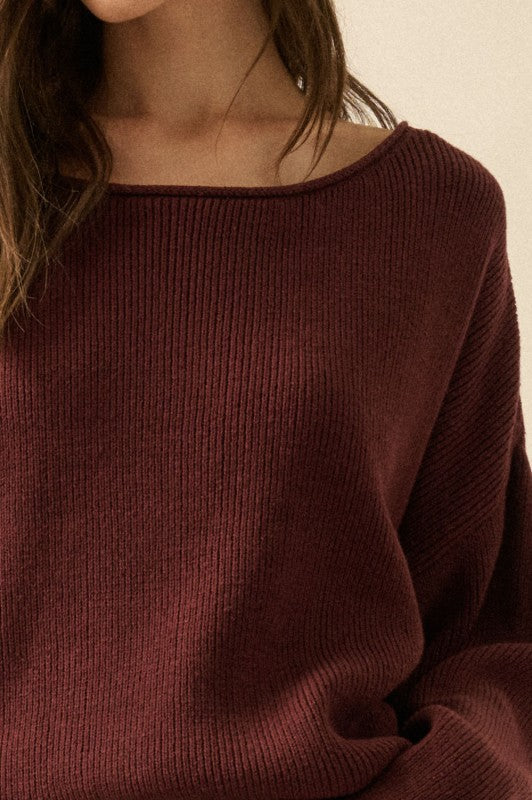 Belinda Oversized Sweater in Plum
