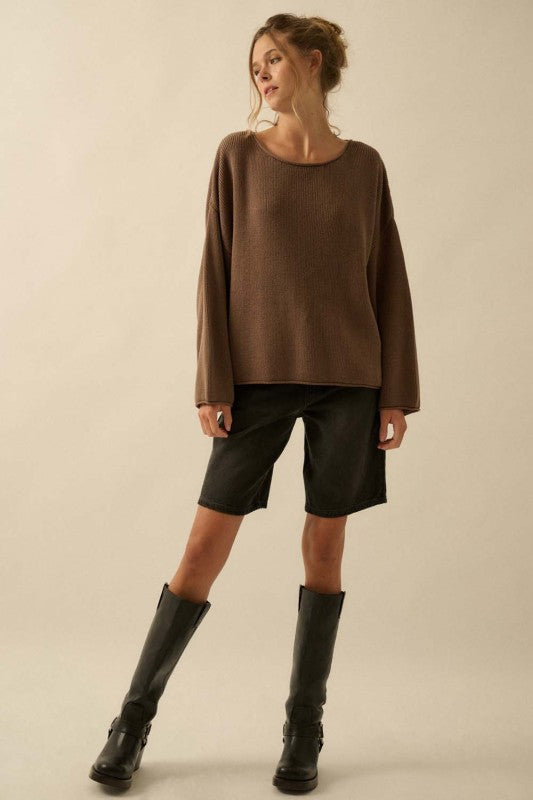 Belinda Oversized Sweater in Brown