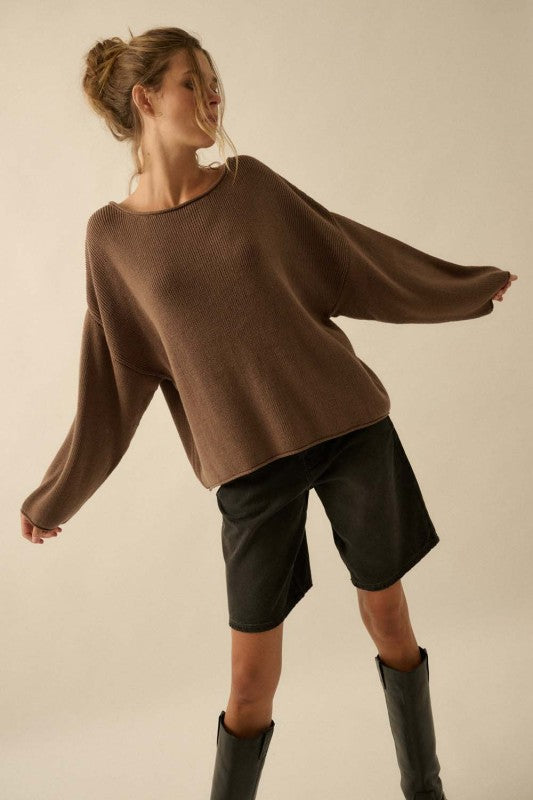 Belinda Oversized Sweater in Brown