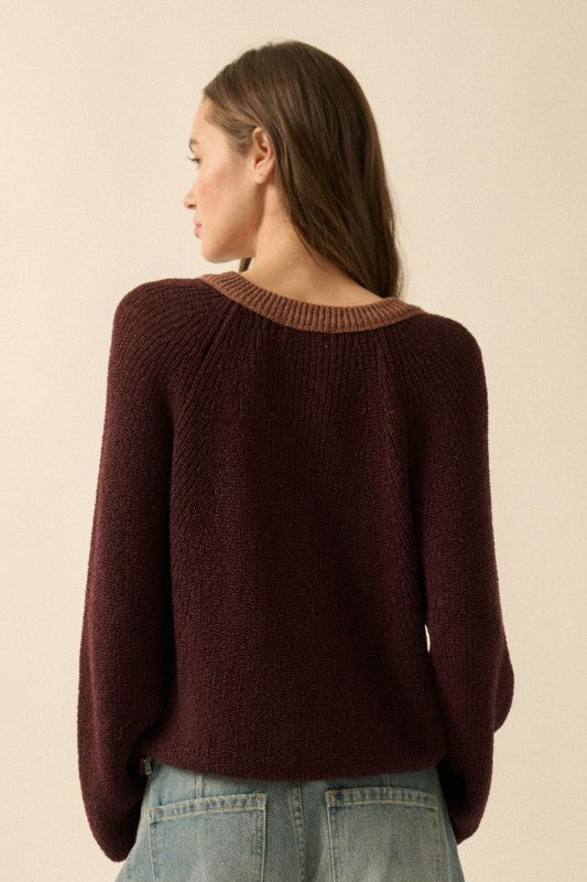 Kendall Cardigan in Burgundy