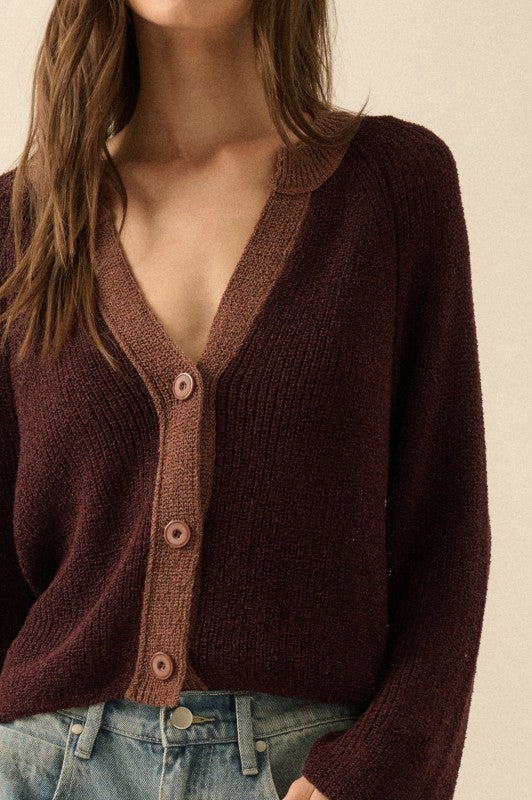 Kendall Cardigan in Burgundy