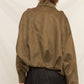 Suede Effect Bomber Jacket in Olive