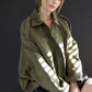 Suede Effect Bomber Jacket in Olive
