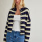 Navy Multi Stripe Cardigan