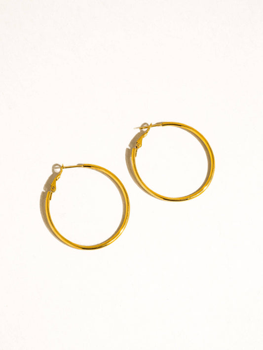 Classic Thin Hoop Earring in Gold 40MM