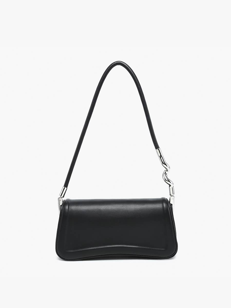 Toronto Detailed Edge Shoulder Bag in Black