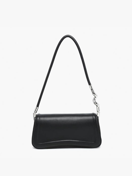 Toronto Detailed Edge Shoulder Bag in Black