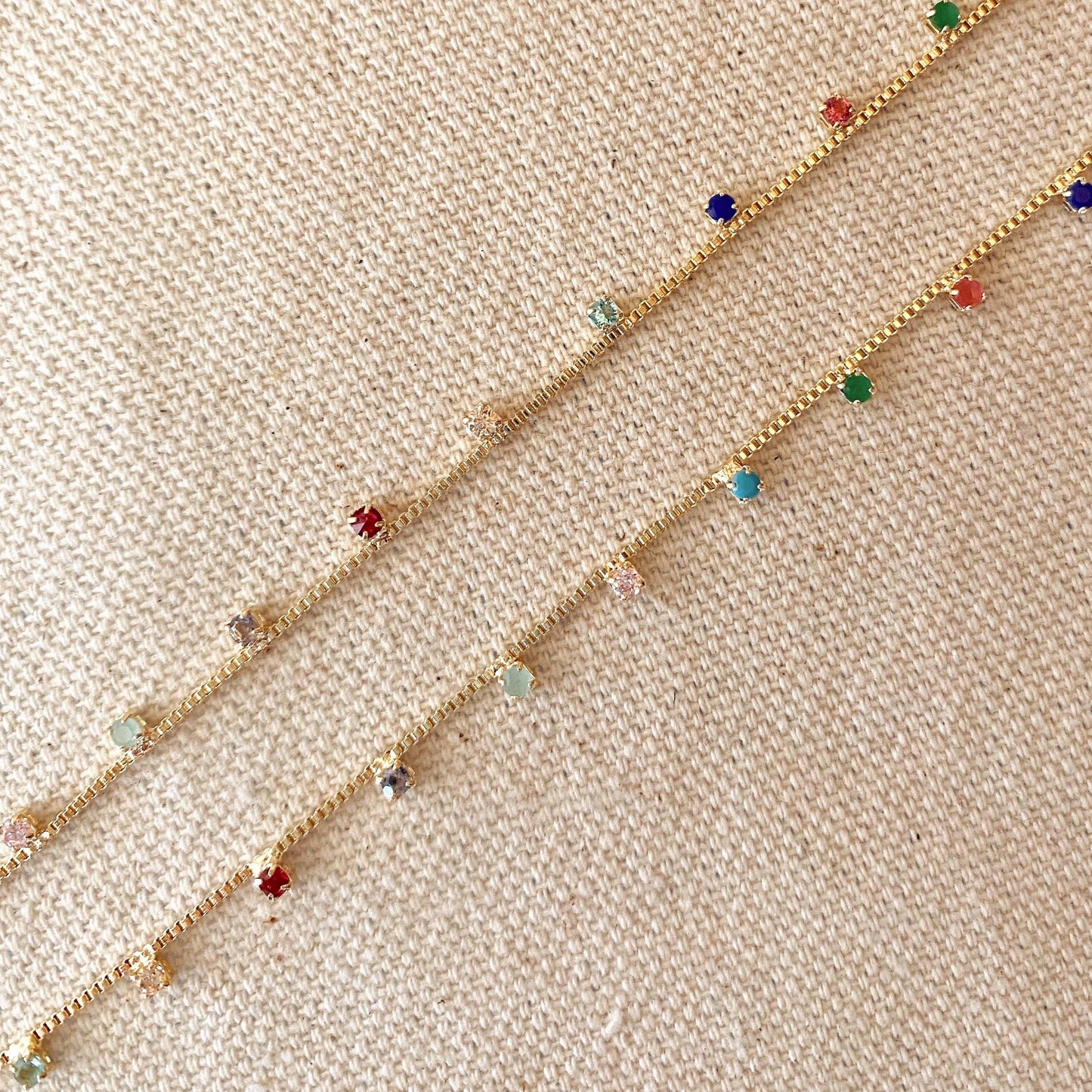 Zirconia Colored Stones Necklace
