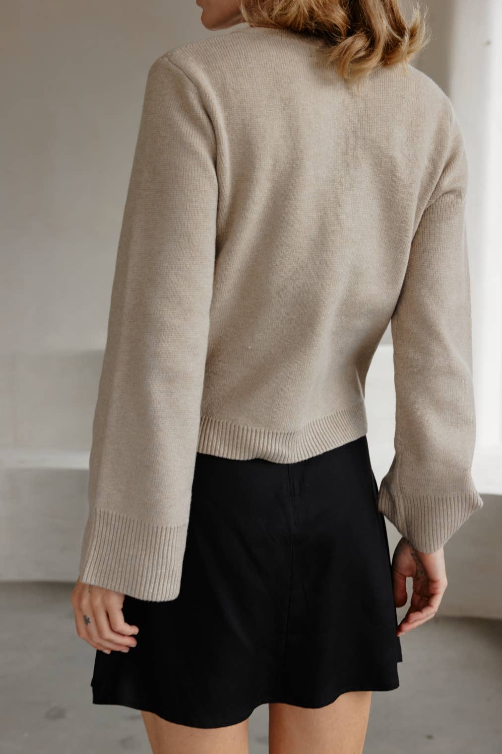 The Tyler Cardigan in Beige