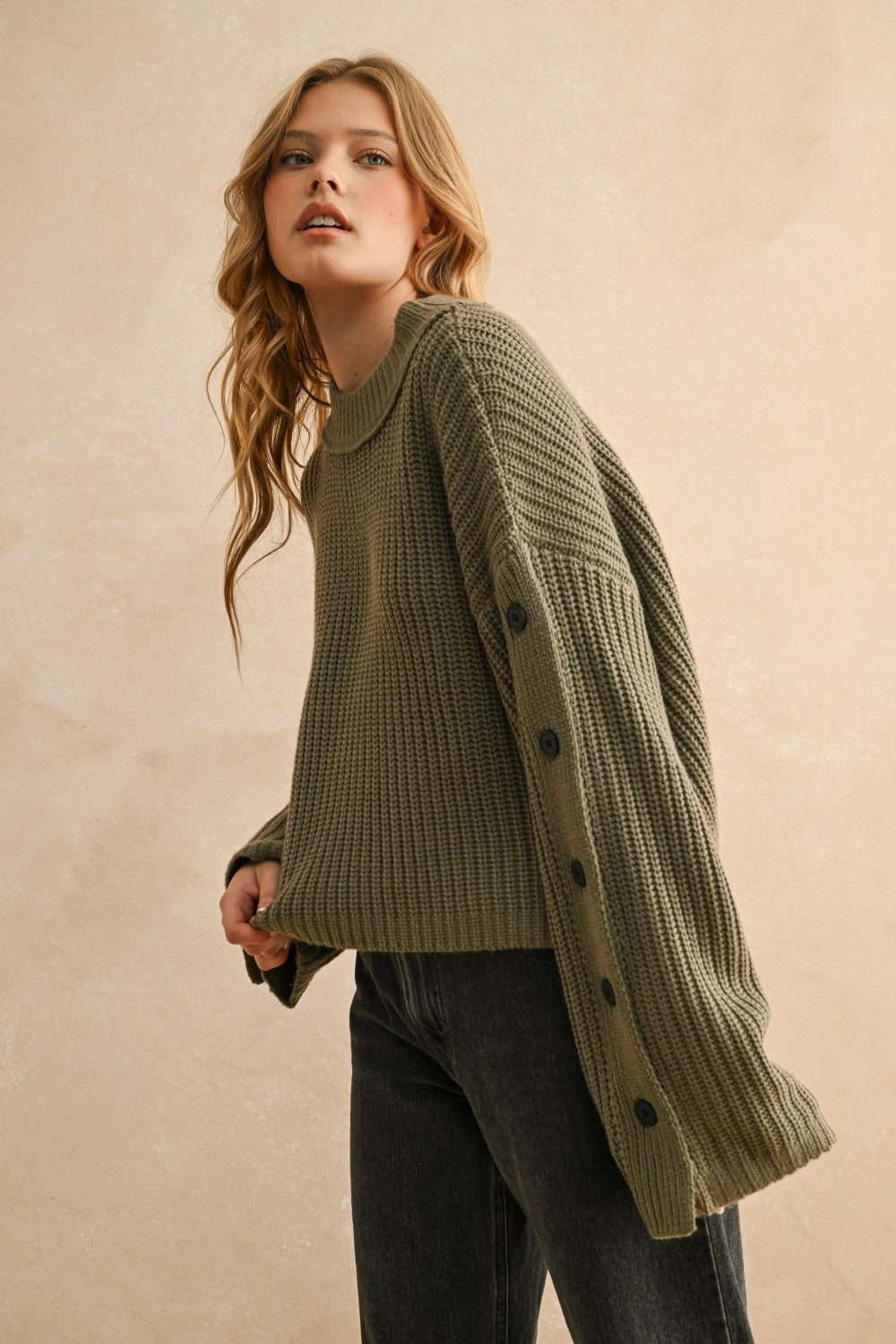 Caroline Button Sweater