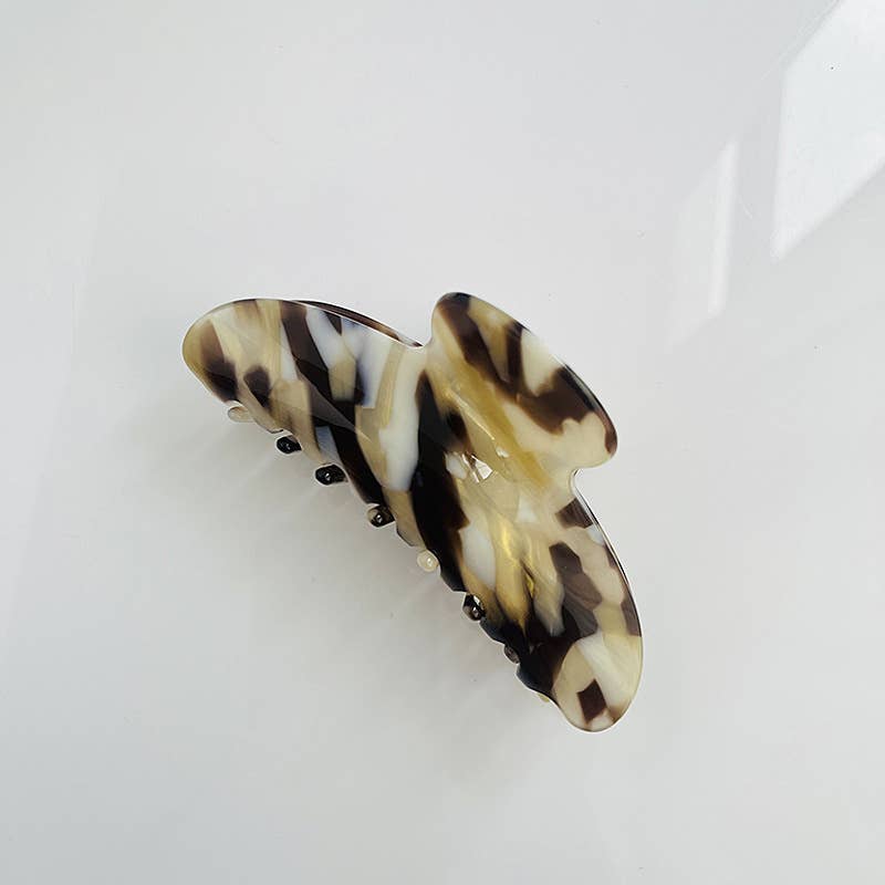 Tort Glossy Marble Claw Clip