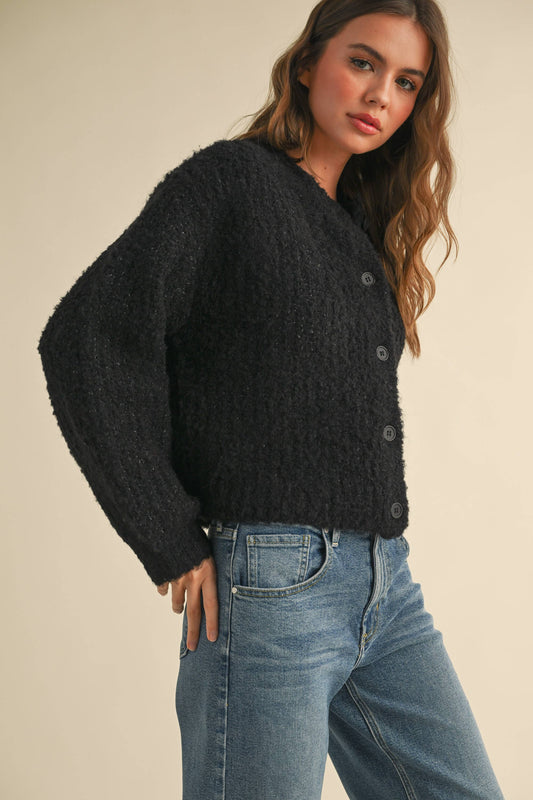 Jackie Sweater Cardigan in Black