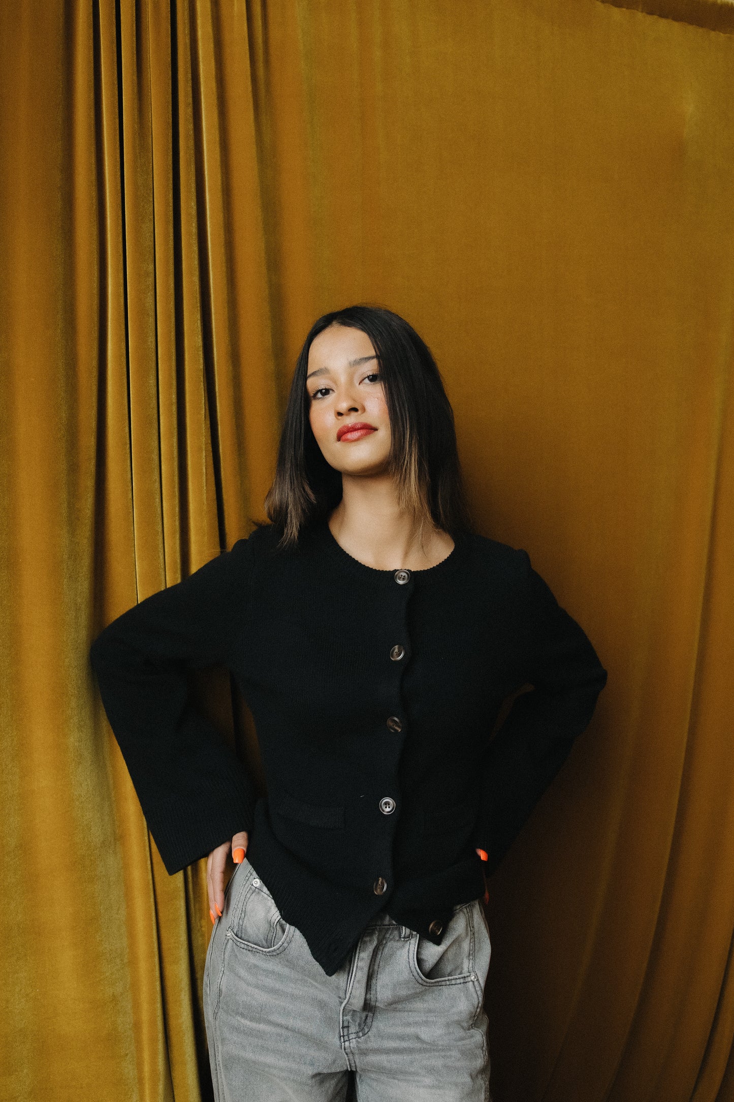 The Tyler Cardigan in Black