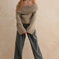 Tessa Off Shoulder Sweater in Oatmeal