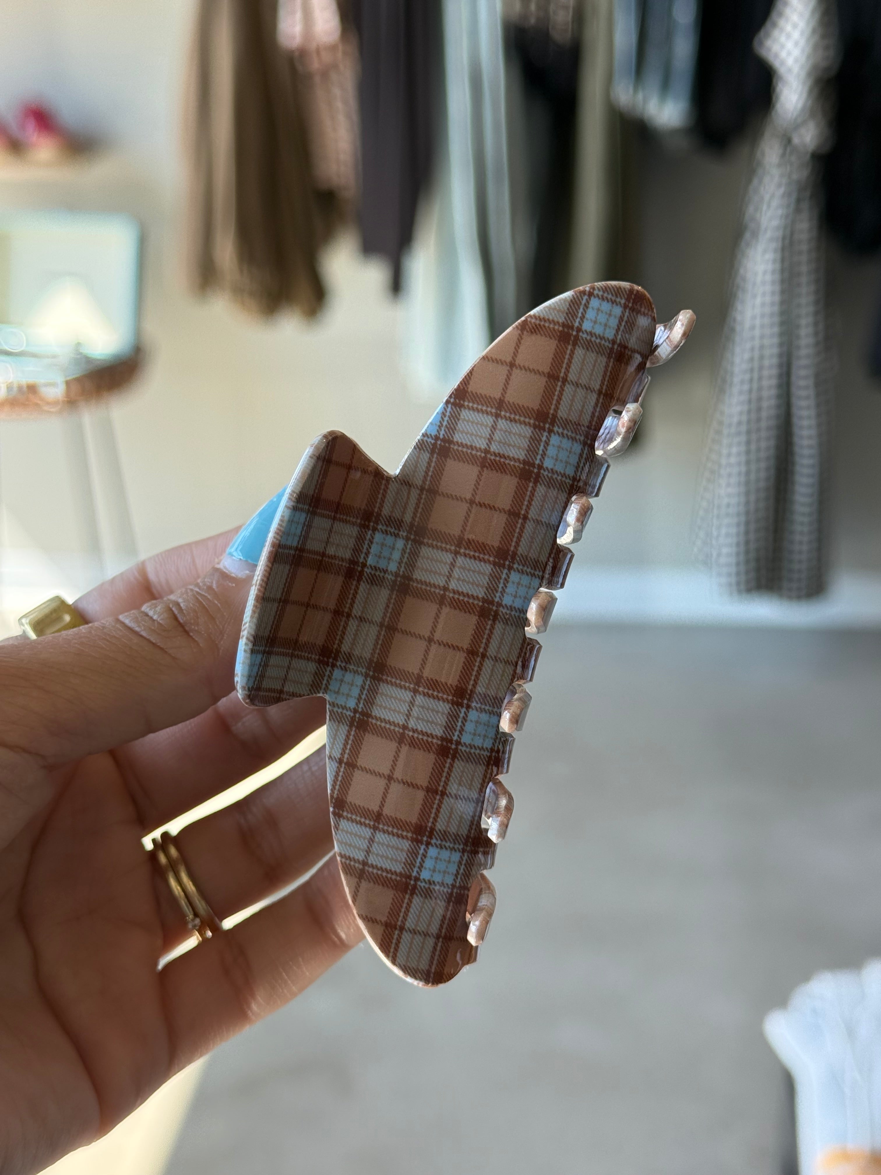 Tartan Plaid Pattern Claw Clip