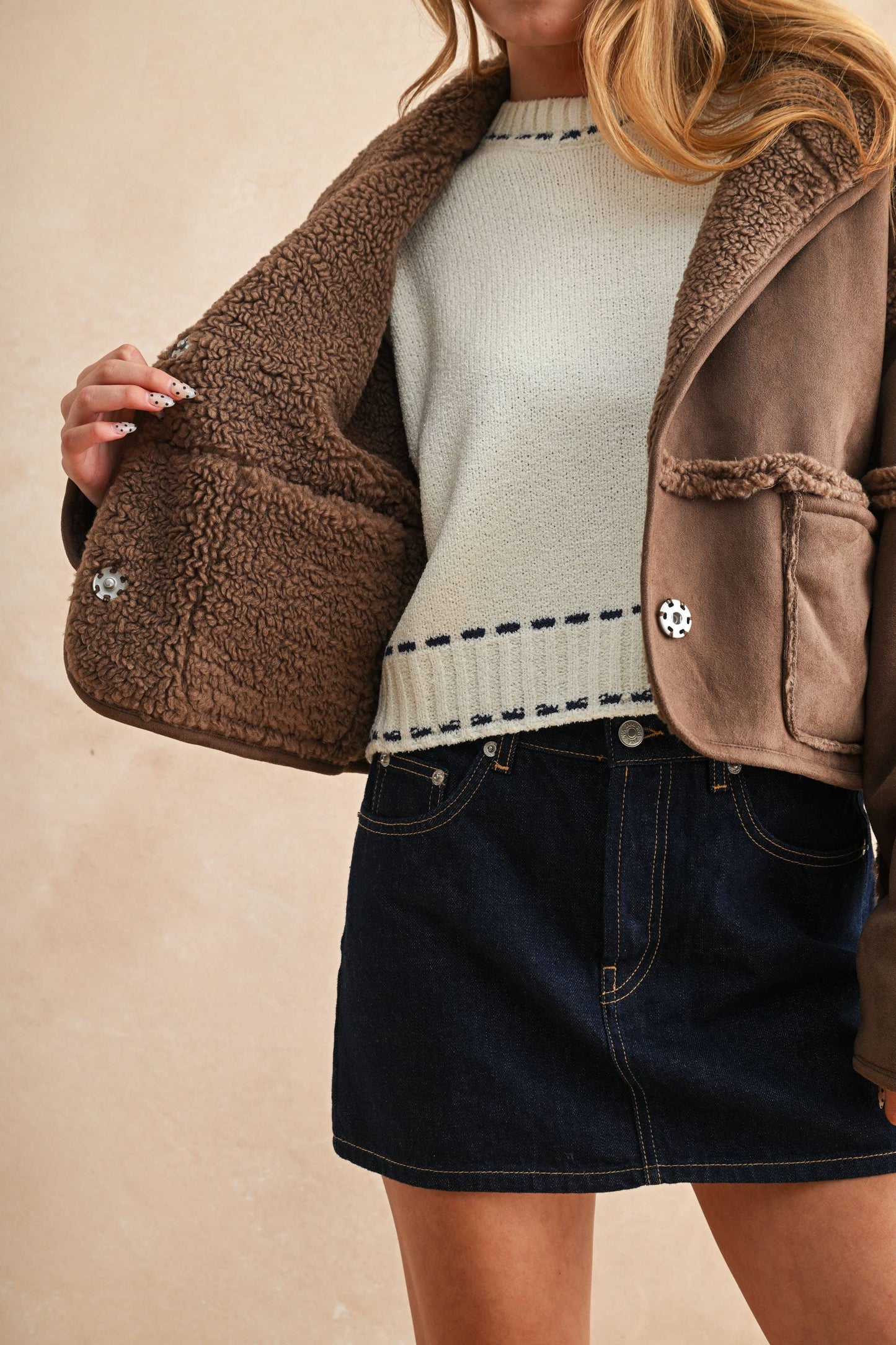 Reversible Suede/Sherpa Jacket