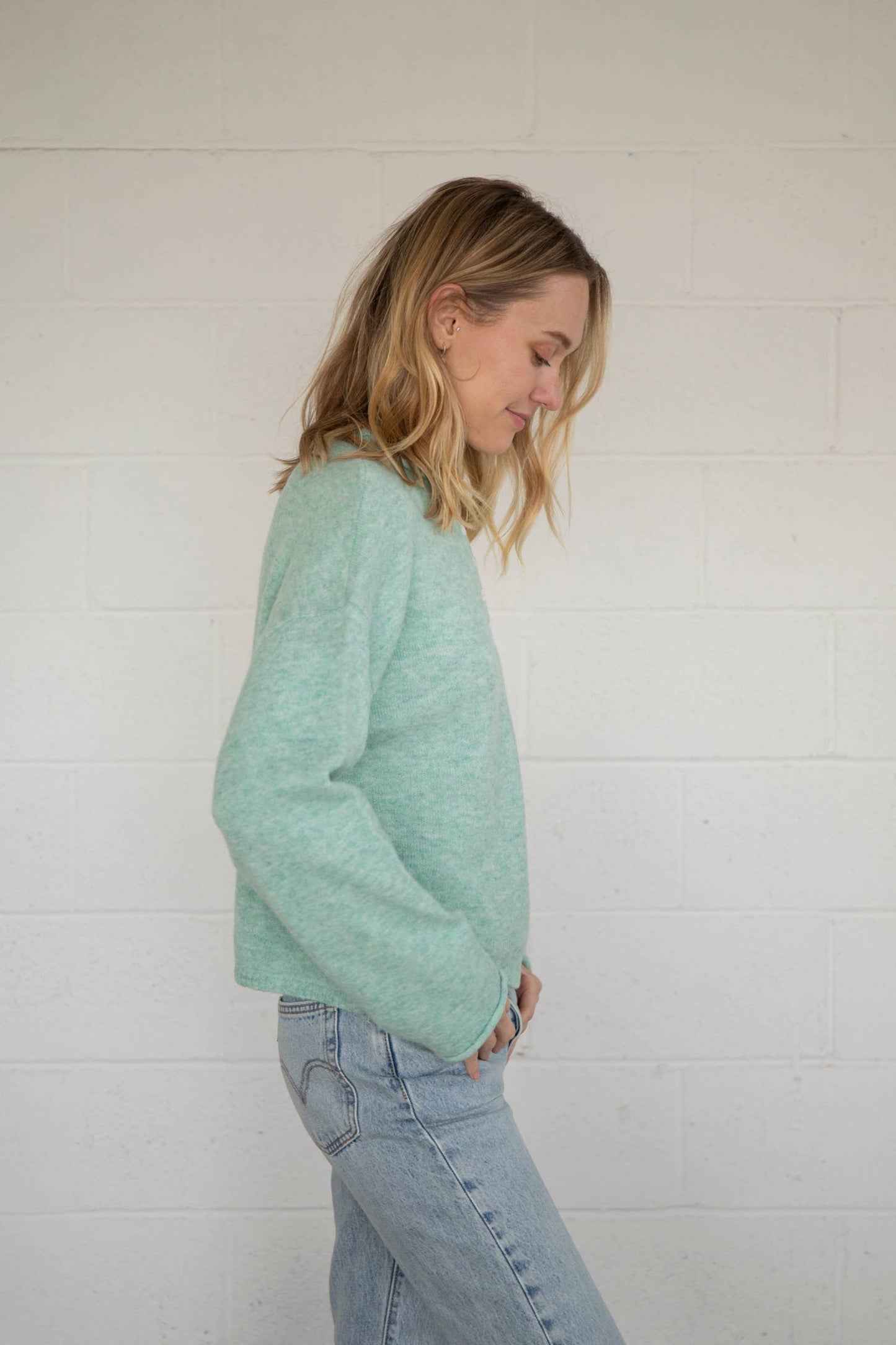 Piper Henley Pullover in Seafoam