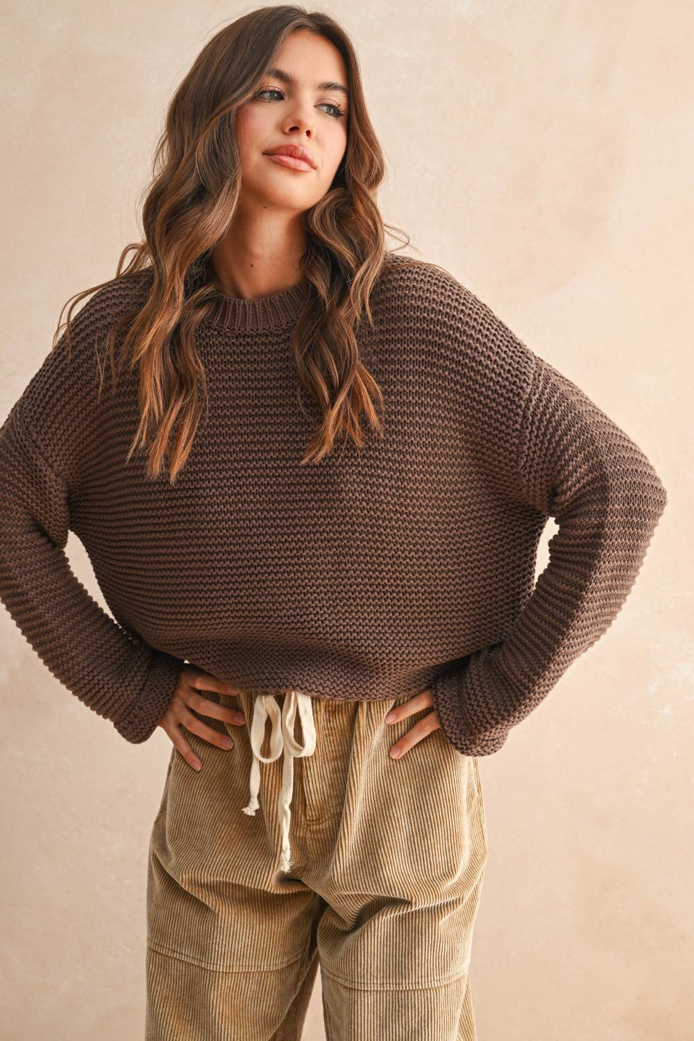 Essential Knit Sweater in Chocolate