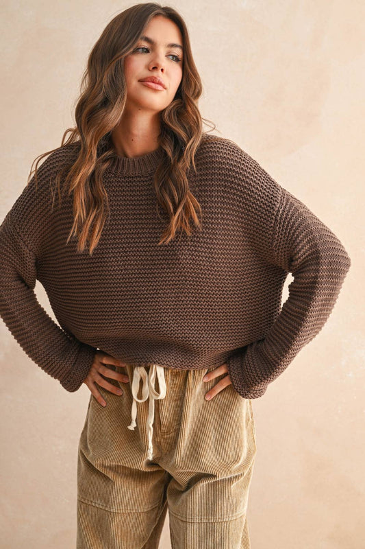 Essential Knit Sweater in Chocolate