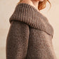 Tessa Off Shoulder Sweater in Brown