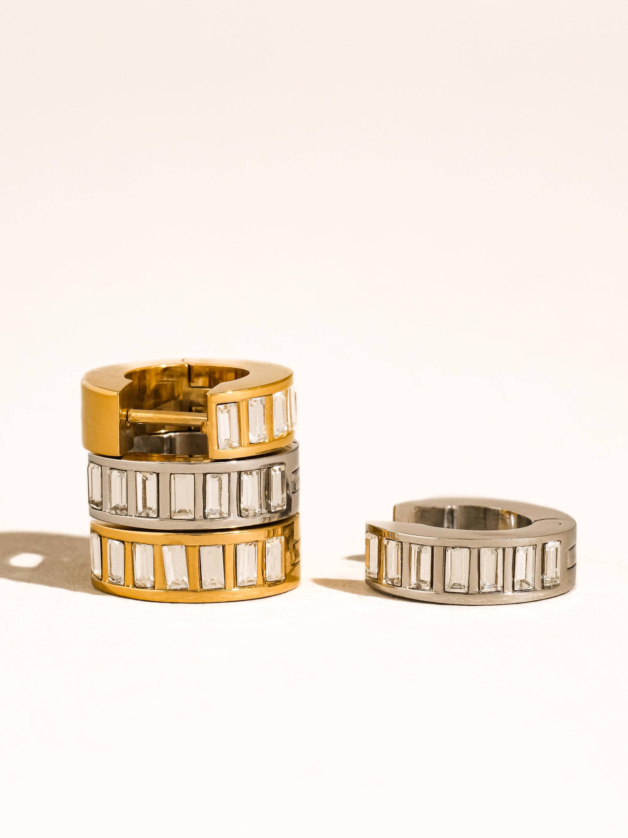 Joielle Baguette Hoops in Gold