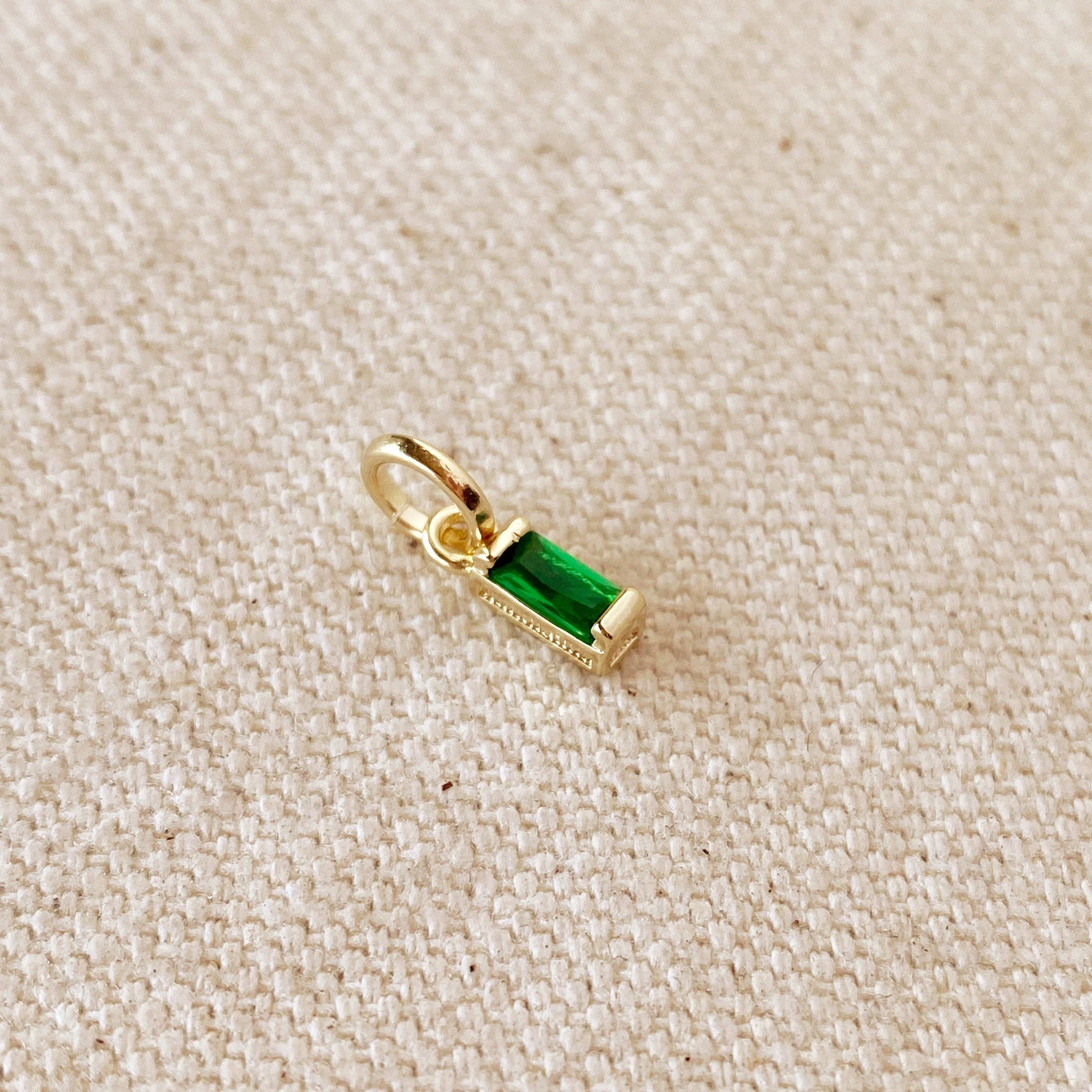 Baguette Birthstone Charm
