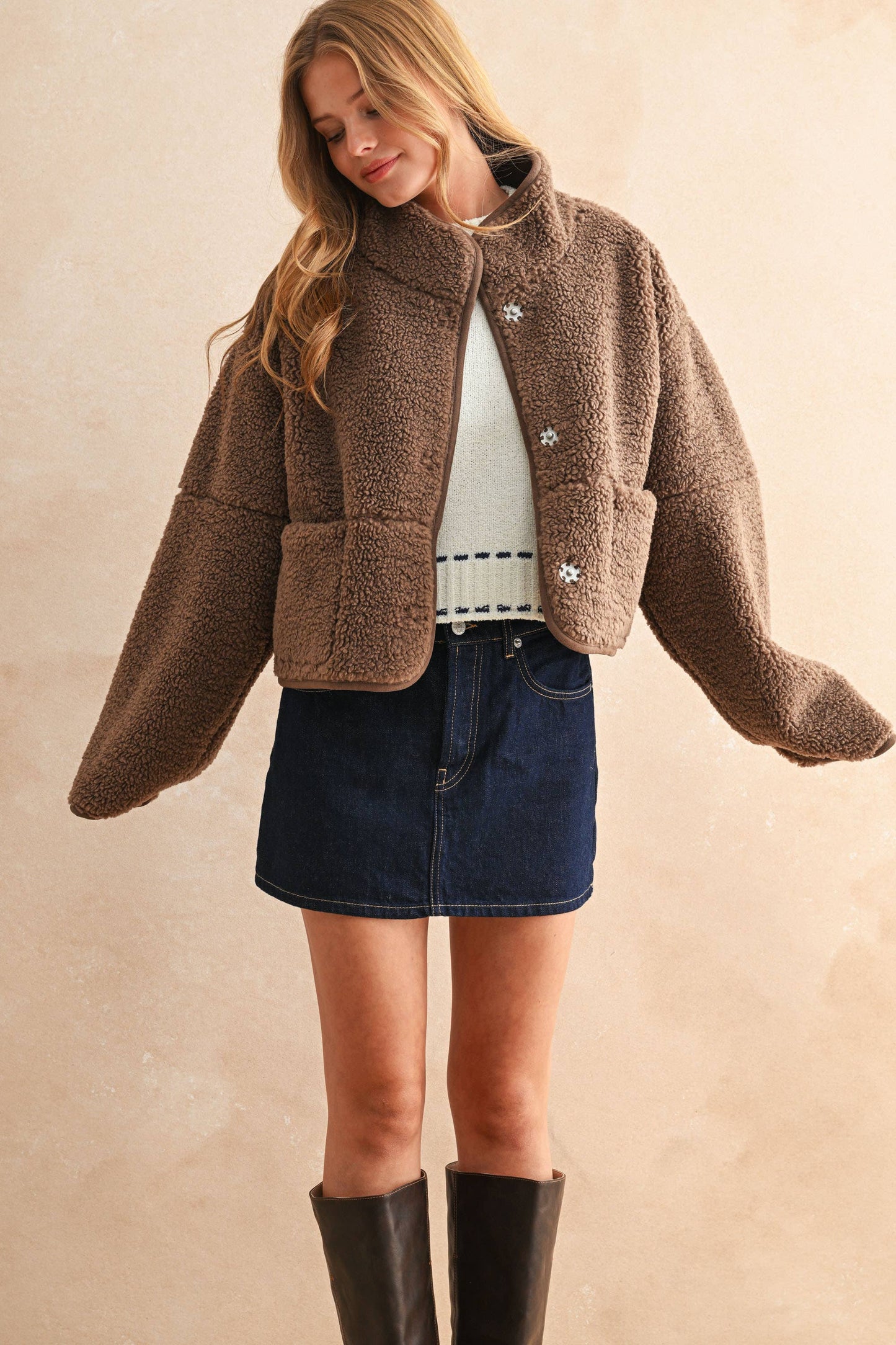 Reversible Suede/Sherpa Jacket