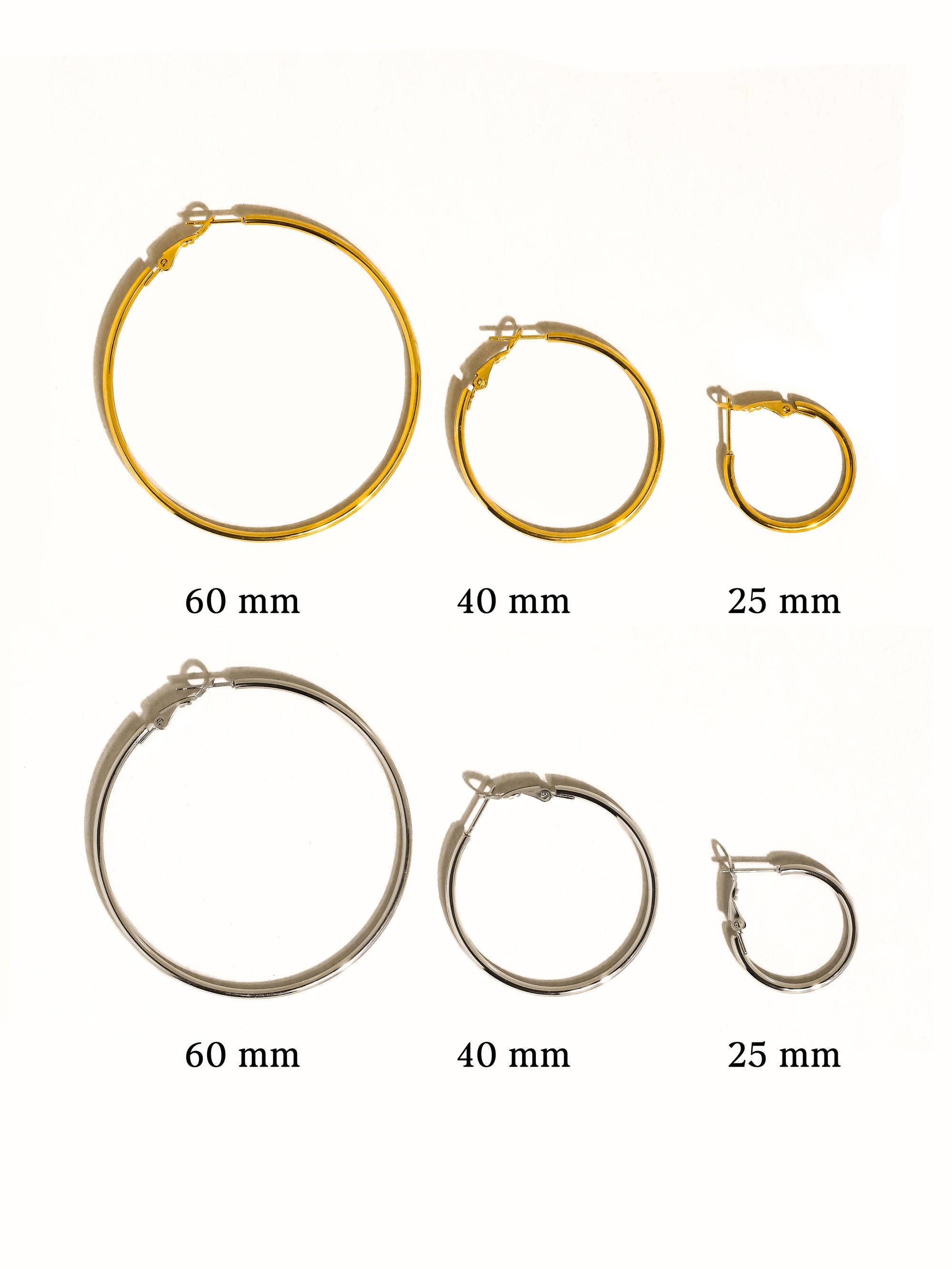 Classic Thin Hoop Earring in Silver 40MM