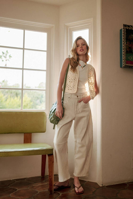 Pinstripe Barrel Pants